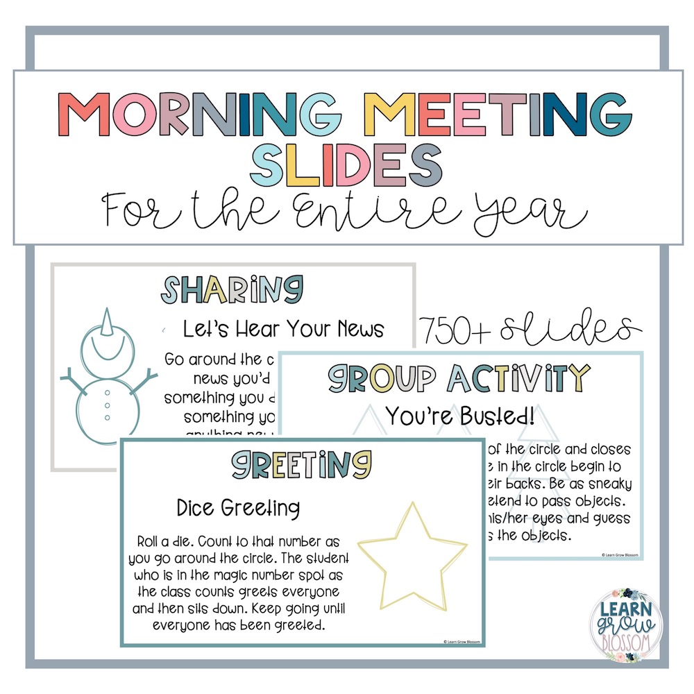 Morning Meeting Google Slides Growing Bundle Cover Photo