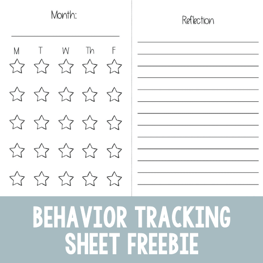 Preview of Behavior Tracking Sheet freebie and title