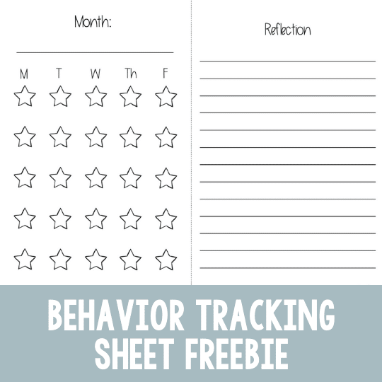 Behavior Tracking Sheets freebie preview with title