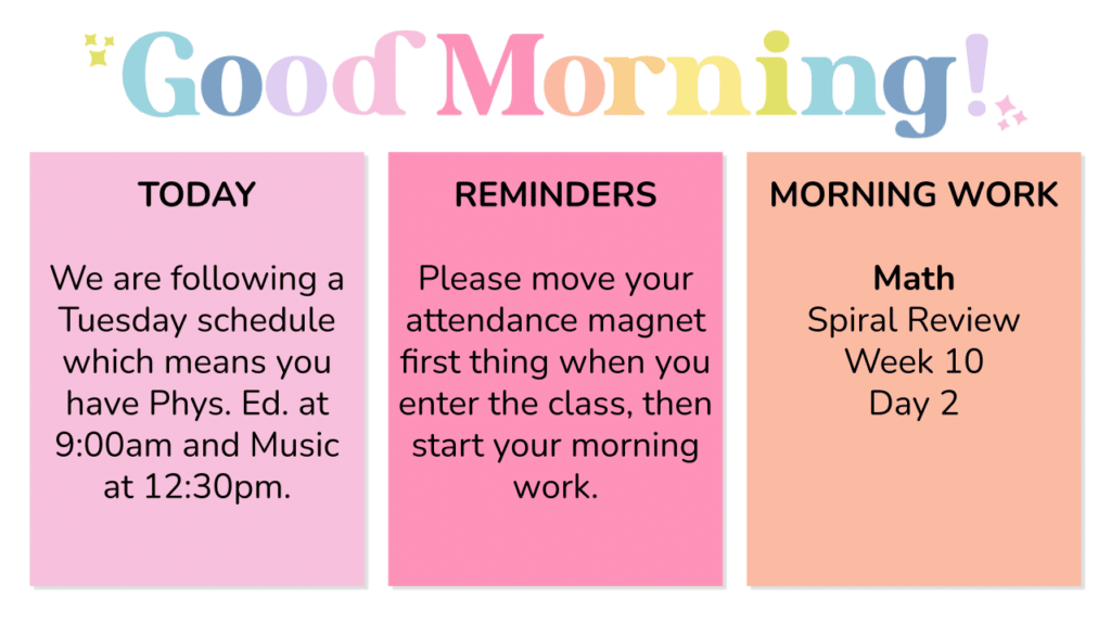 Try Morning Slides for a Calm Morning Classroom Routine