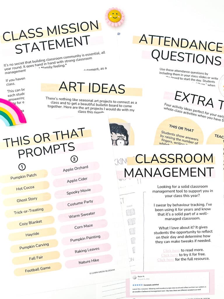 FREE Monthly Teacher Planning Guide - Learn Grow Blossom