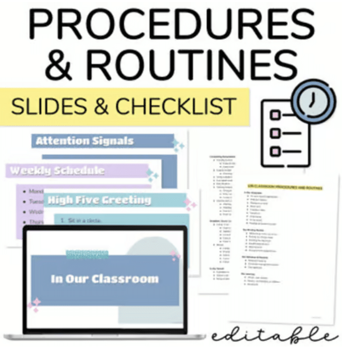 Classroom routines & procedures slides cover image