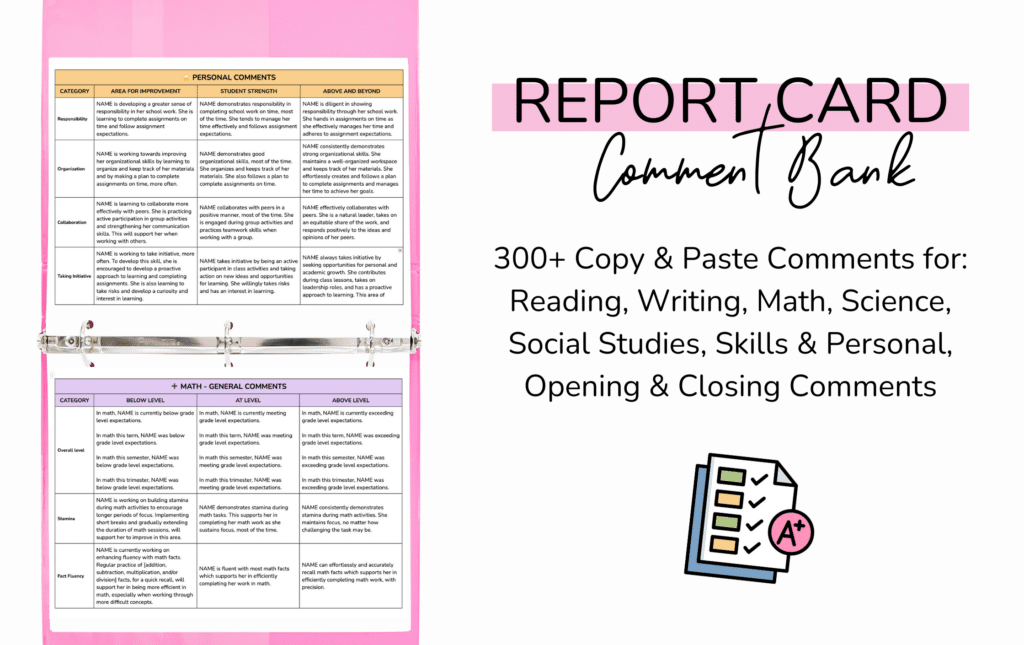 End Of The Year Report Card Comments Learn Grow Blossom End Of The Year Report Card Comments Learn Grow Blossom