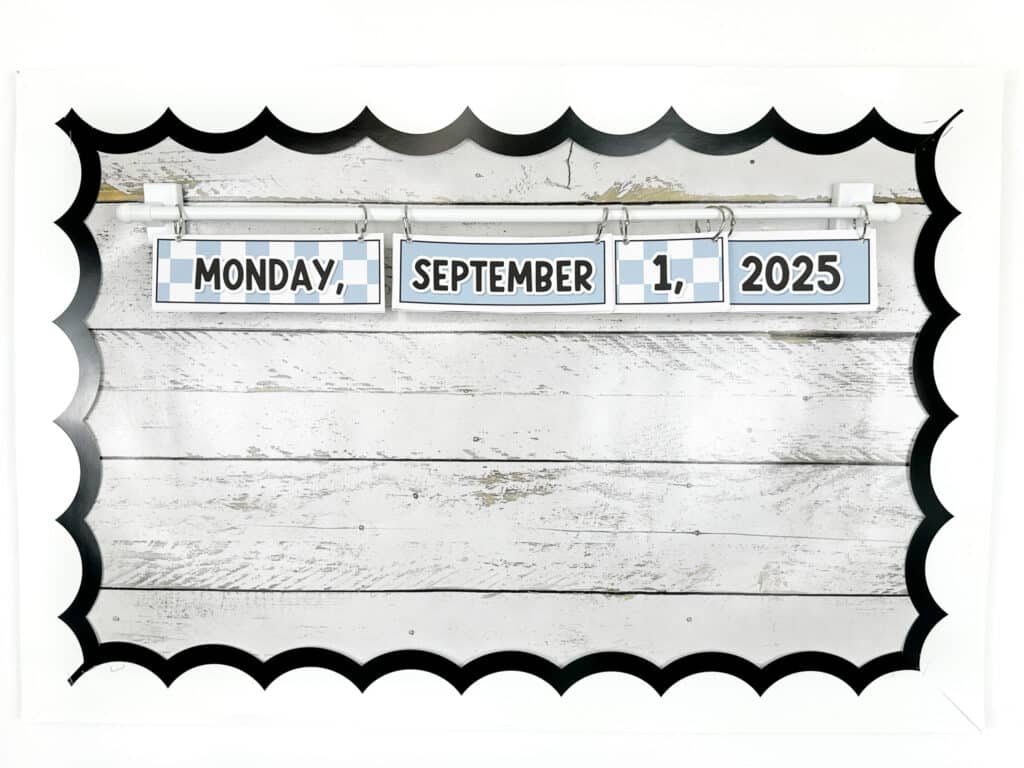 Boho classroom decor flip calendar