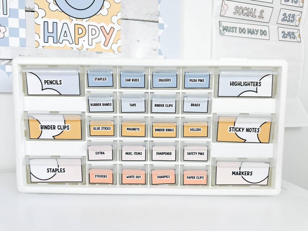 Boho classroom decor teacher toolbox labels and toolbox