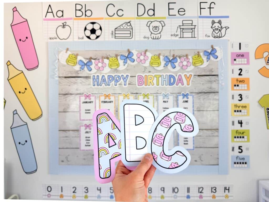bright classroom decor bulletin board letters