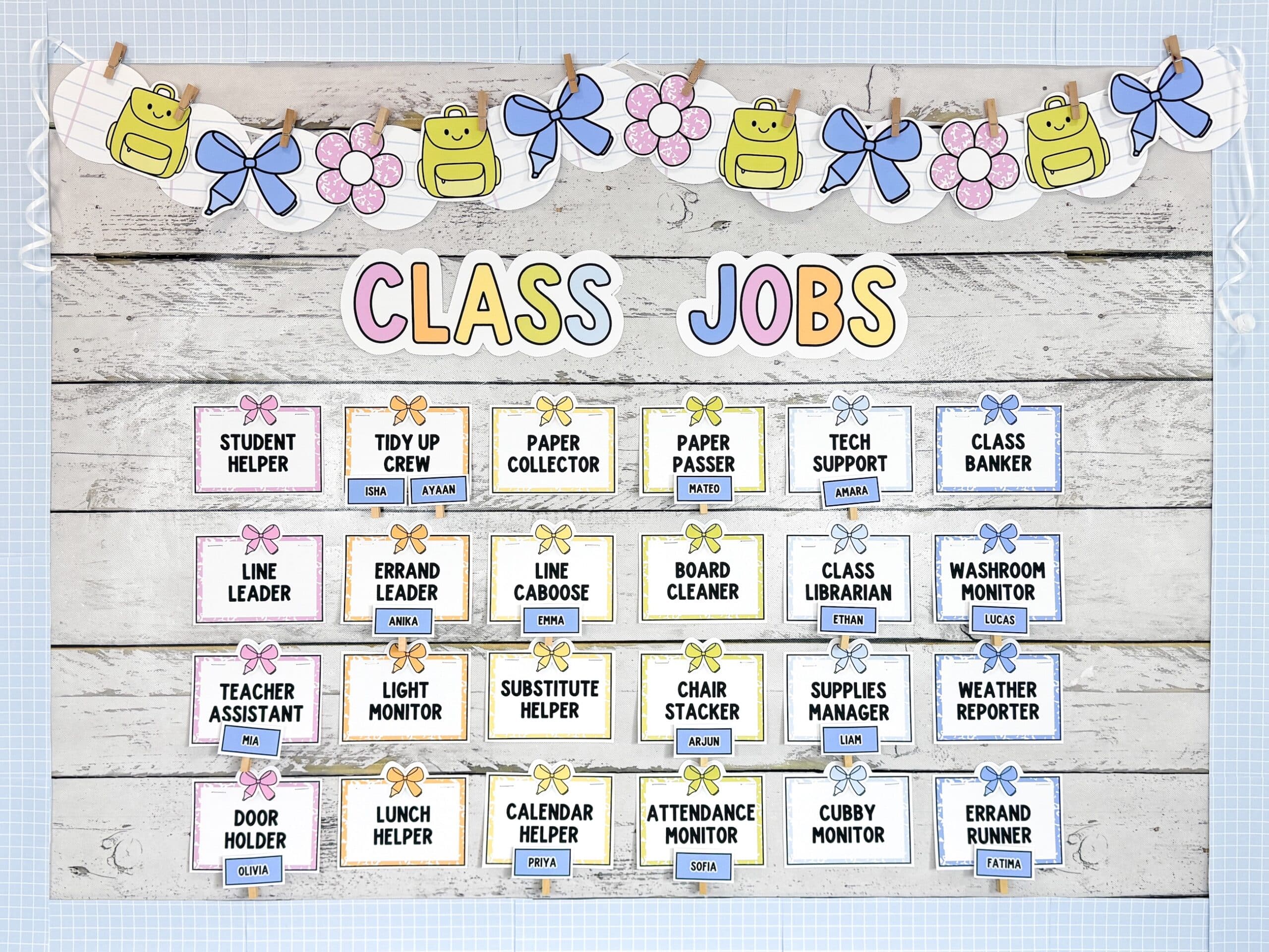 bright classroom decor classroom jobs display