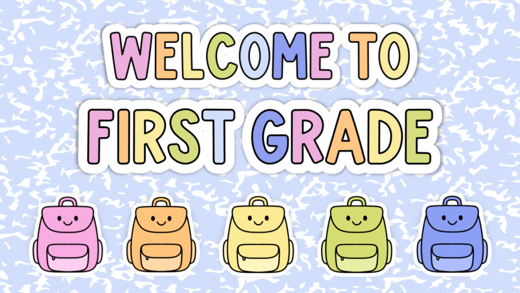 bright classroom decor screenshot of welcome slide