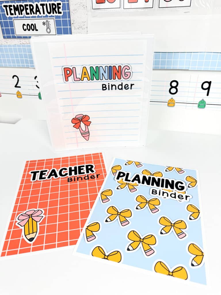 90s classroom decor - teacher binder with covers