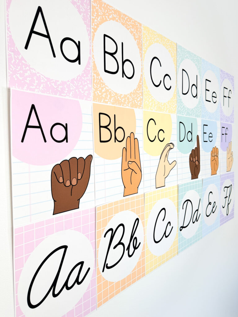 pastel classroom theme alphabet