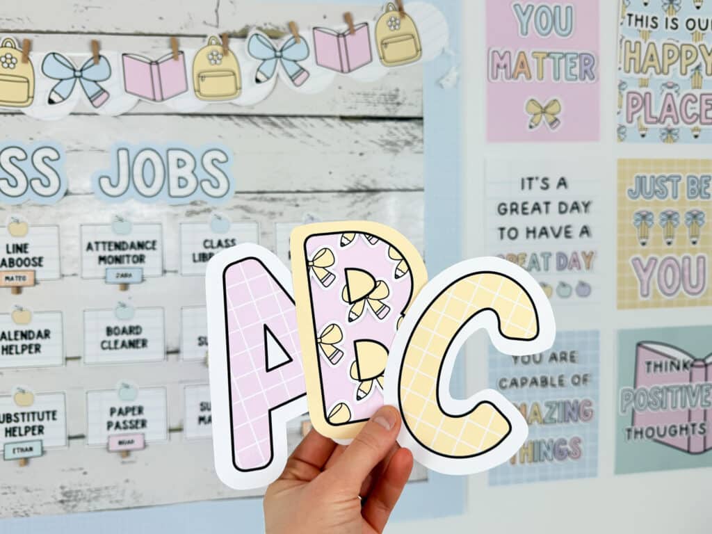 pastel printable bulletin board letters