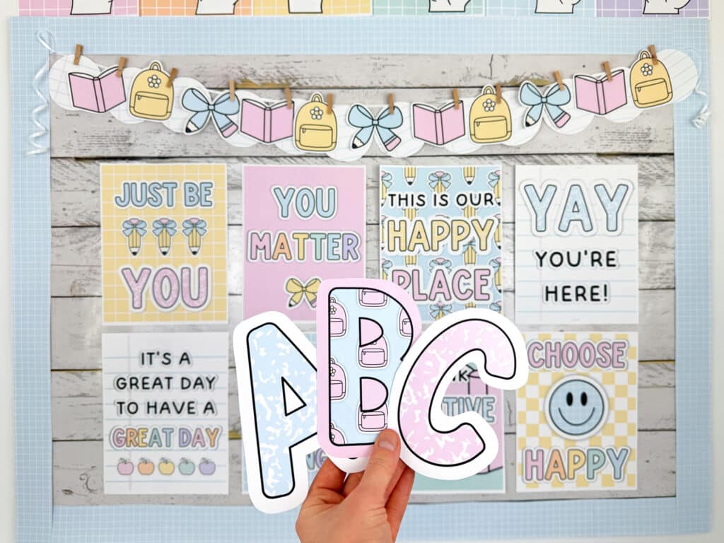 pastel printable bulletin board letters