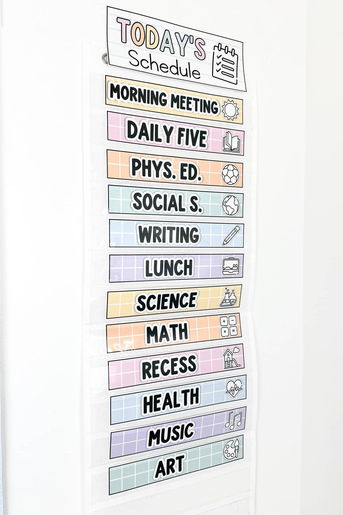 pastel classroom decor - today's schedule
