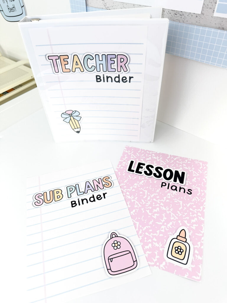 pastel classroom decor teacher binder covers
