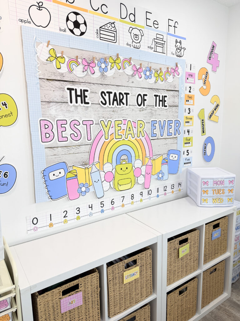 bright classroom theme bulletin board