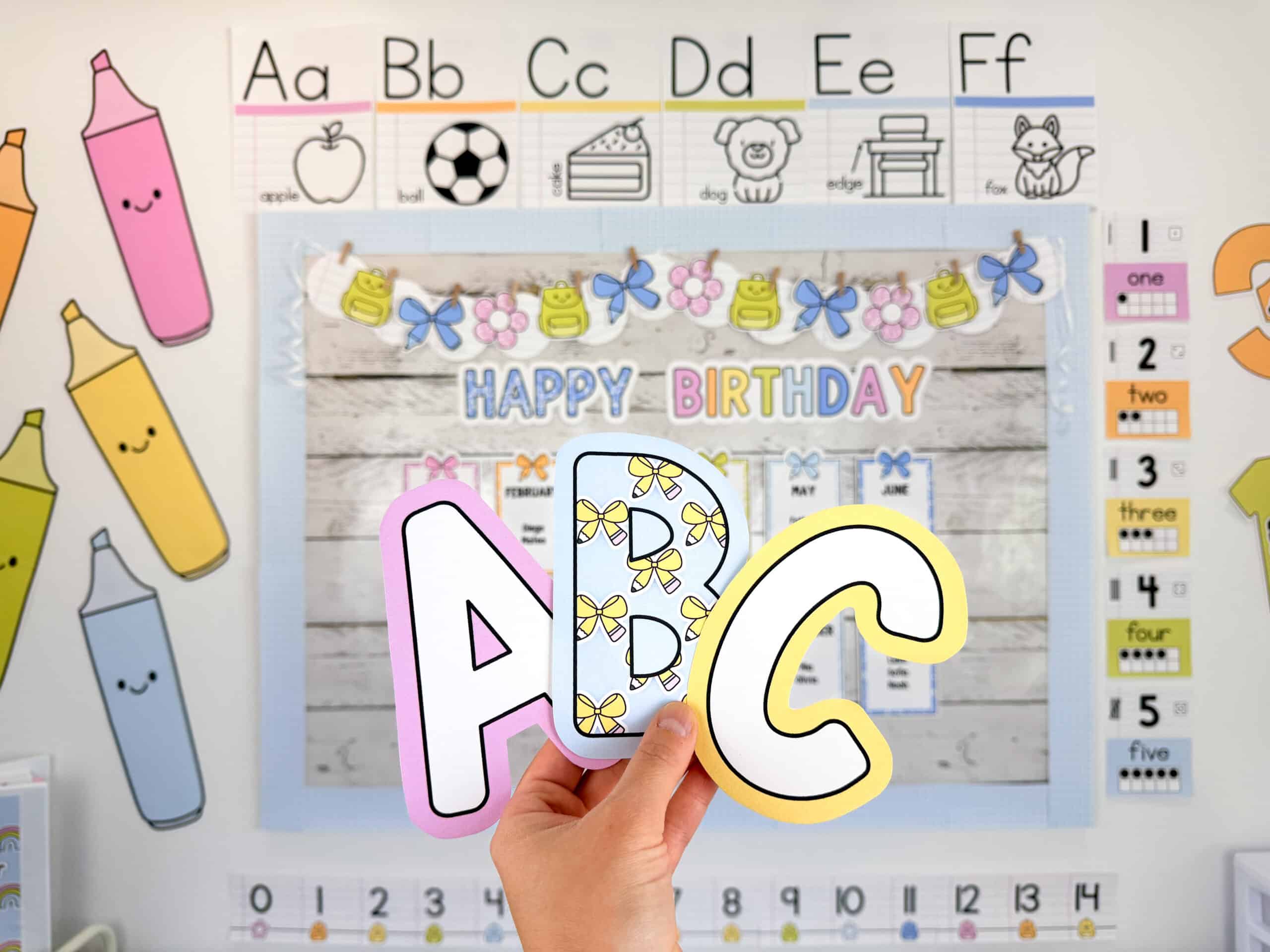bright printable bulletin board letters