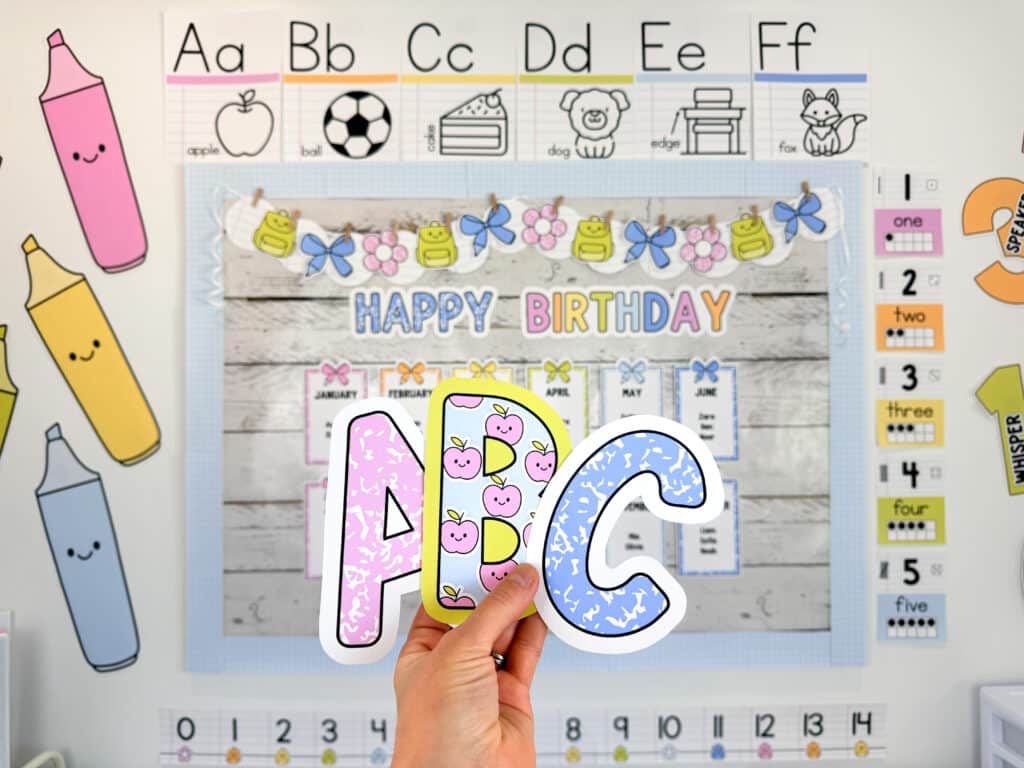 bright printable bulletin board letters