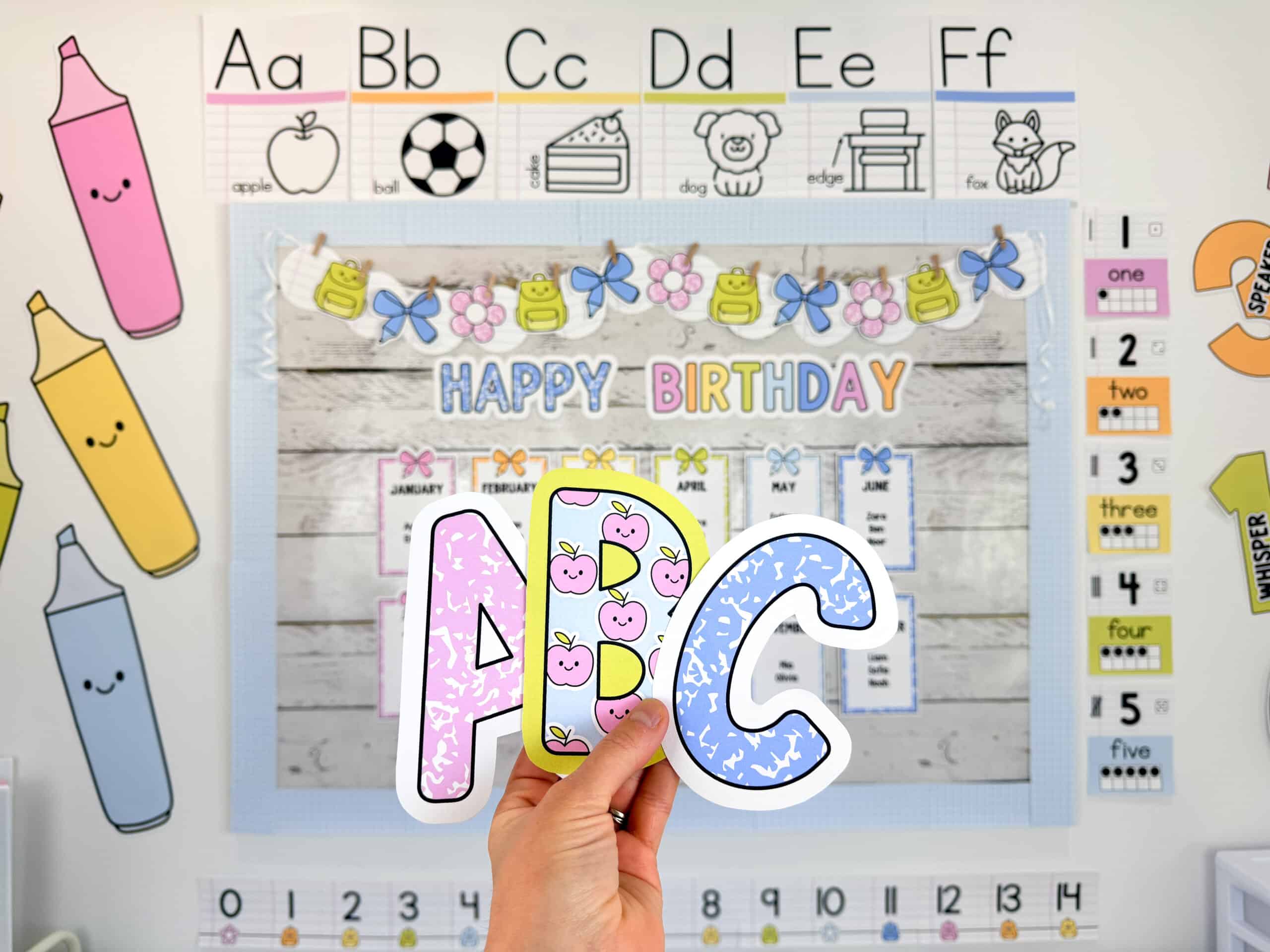 bright printable bulletin board letters