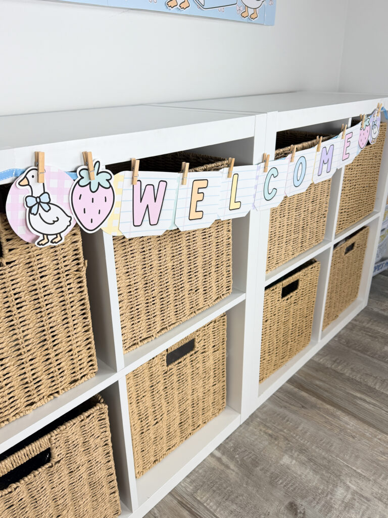silly goose classroom theme decor banner that says welcome