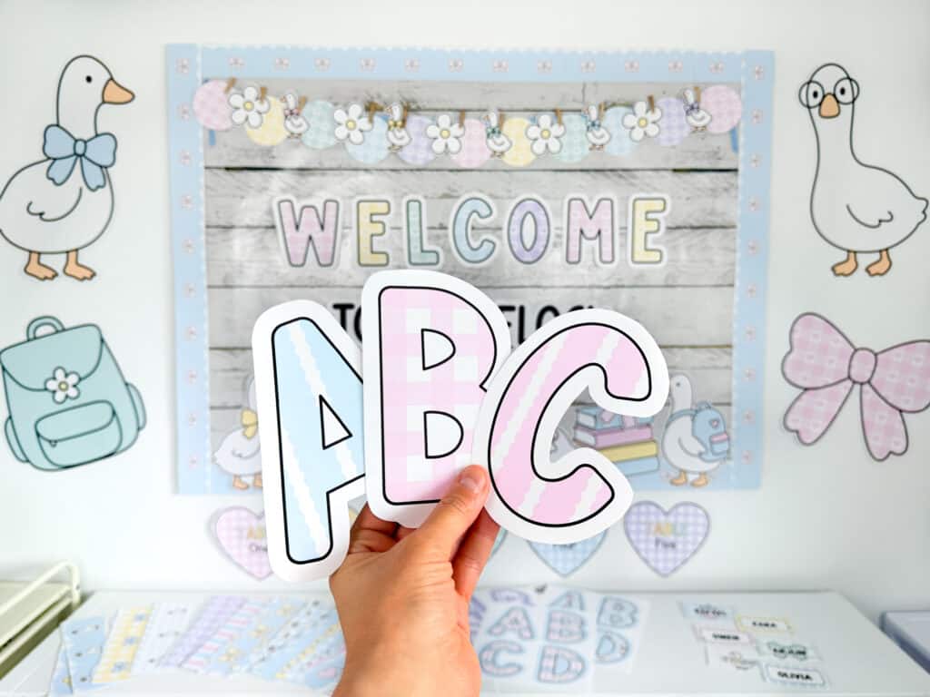 silly goose classroom theme bulletin board letters