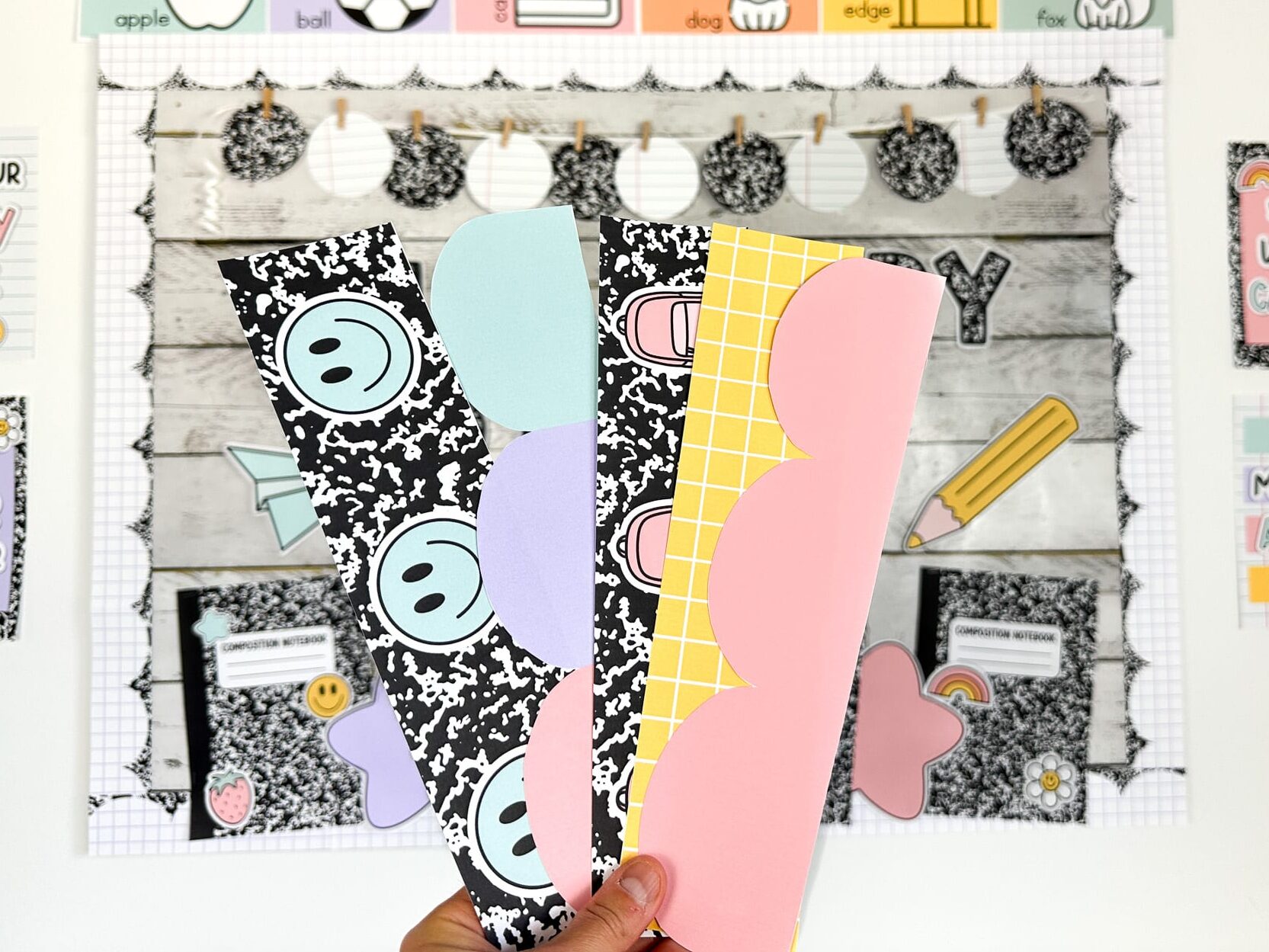 composition notebook printable bulletin board borders
