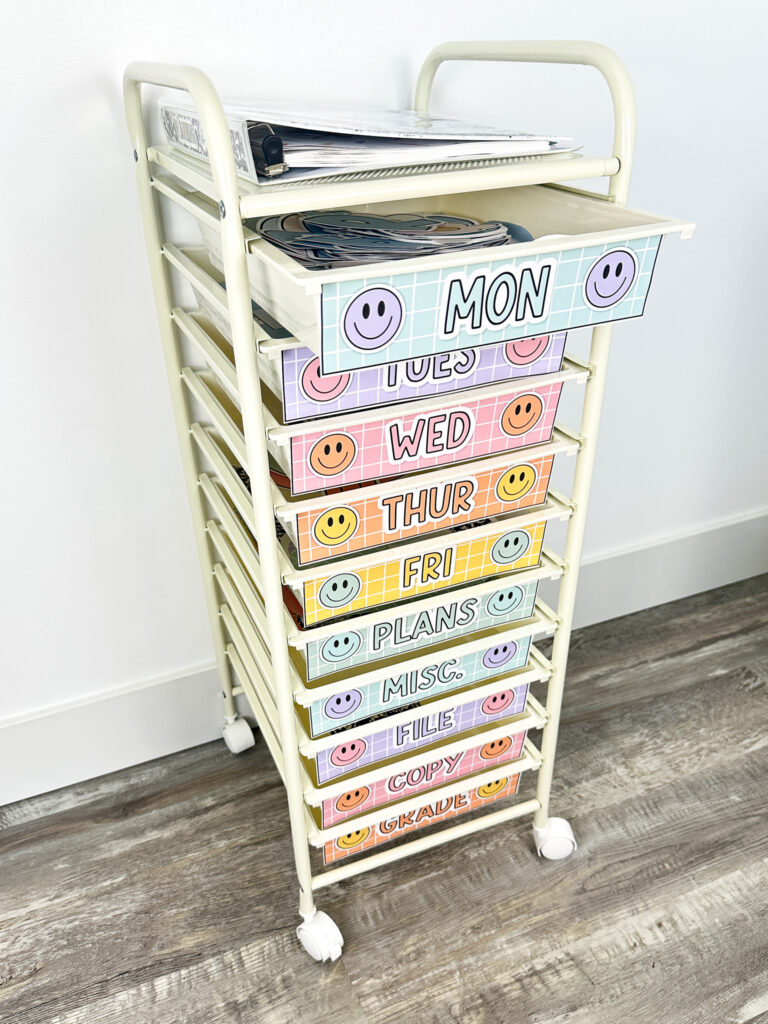 composition classroom teacher rolling cart
