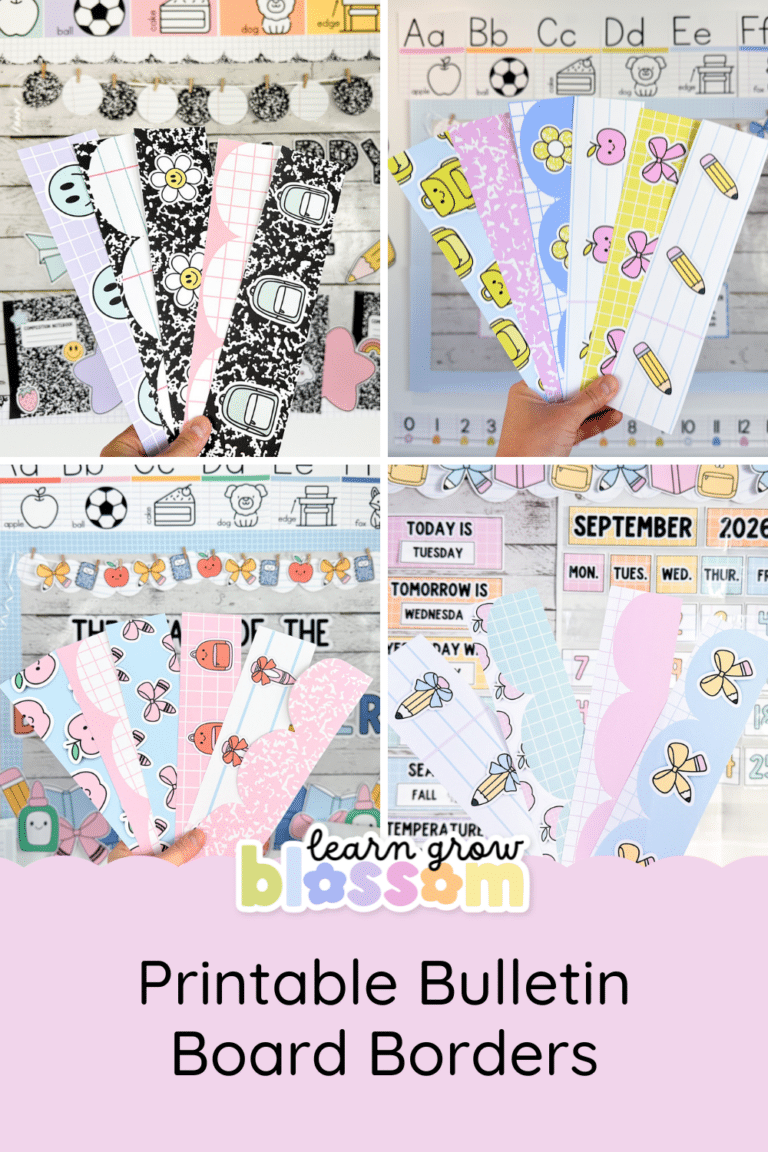4 photos of printable bulletin board borders for classroom decor
