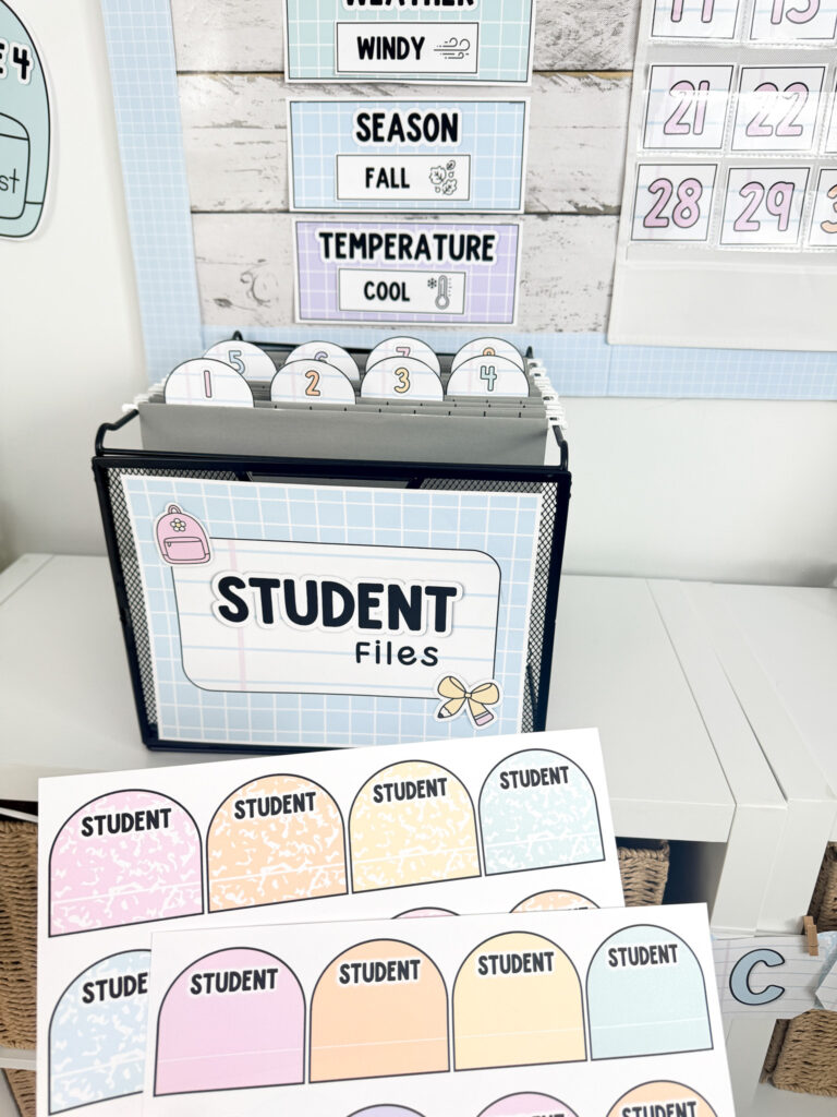 pastel Student Portfolios and Student Mailbox covers