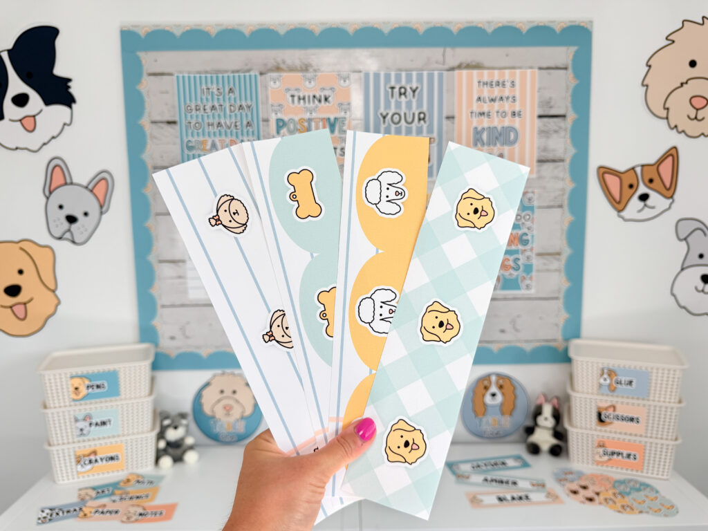 a dog classroom theme classroom decor, bulletin board borders with boho classroom decor colours
